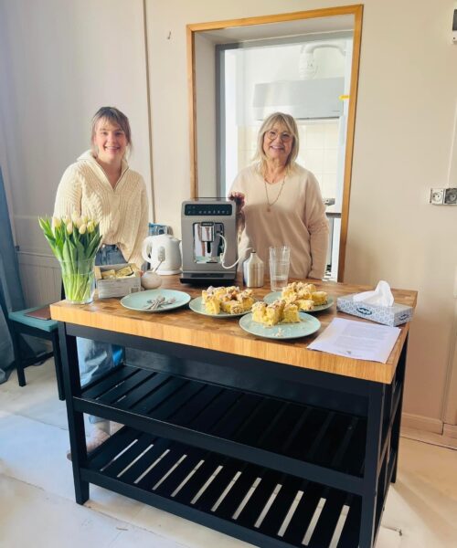 Agata Gwiazdowska i Ewa Gawrońska na otwarciu stołówki Szkoly Baletowej im. Romana Turczynowicza